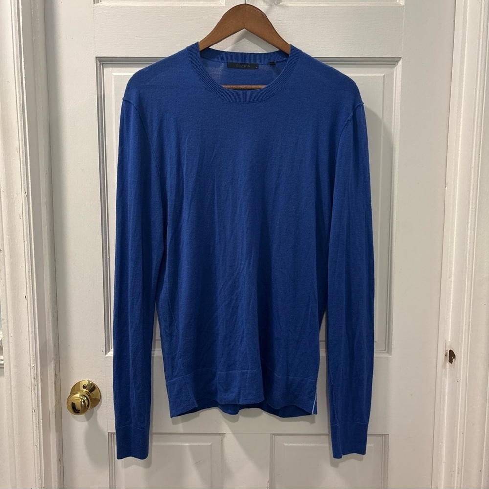 Greyson Women’s 100% Cashmere Lightweight Sweater Size Large Royal Blue EUC